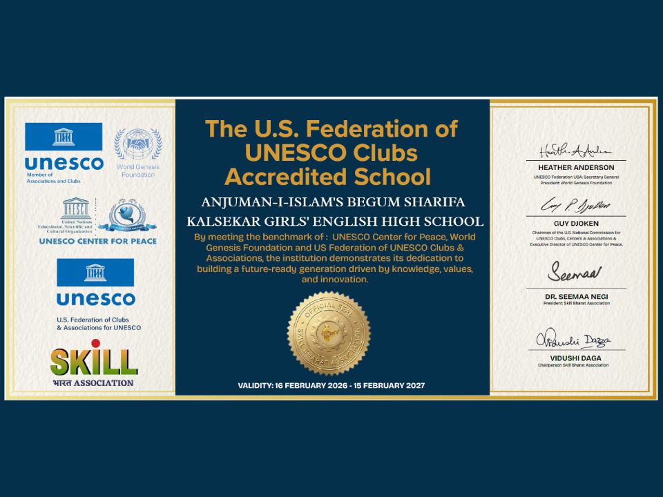 Accreditation by the U.S. Federation of UNESCO Clubs & Associations 
